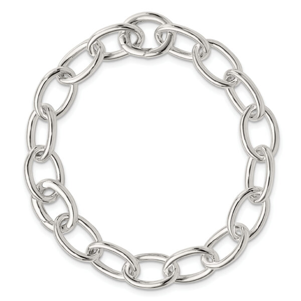 Sterling Silver Rhodium-plated Polished Fancy Link Bracelet - Image 3