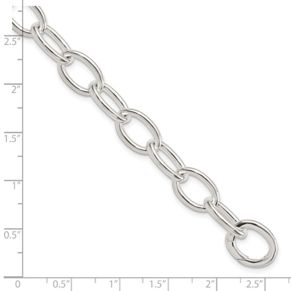 Sterling Silver Rhodium-plated Polished Fancy Link Bracelet - Image 2