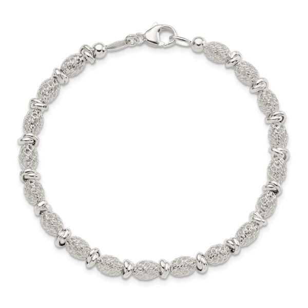 Sterling Silver Polished Filigree Bracelet - Image 3