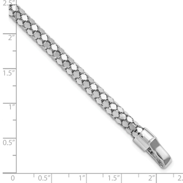 Sterling Silver Rhodium-plated Polished Fancy Mesh Bracelet - Image 2