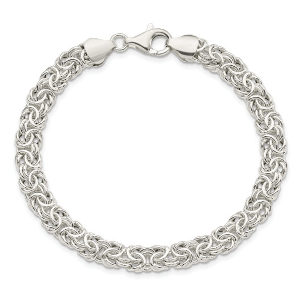 Sterling Silver Polished Byzantine Link Bracelet - Image 3