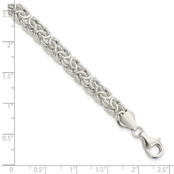 Sterling Silver Polished Byzantine Link Bracelet - Image 2