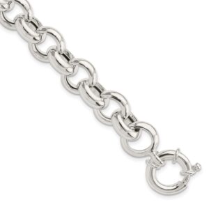 Sterling Silver Polished Fancy Link Bracelet