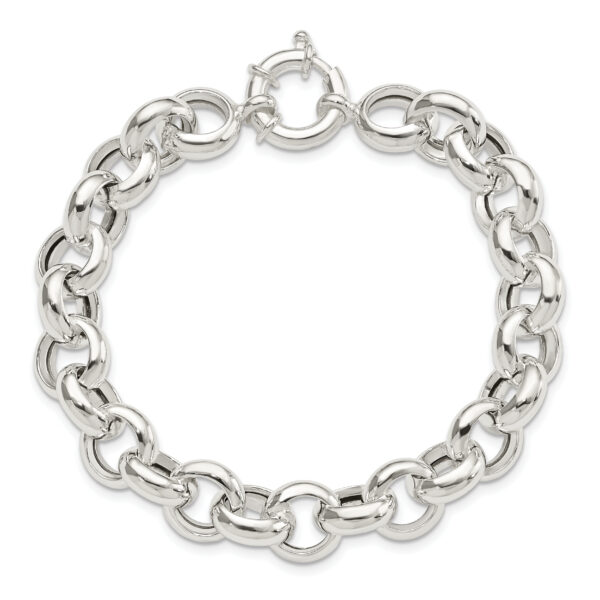 Sterling Silver Polished Fancy Link Bracelet - Image 3