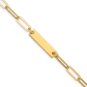 Sterling Silver Gold-plated Polished ID w/ 1.25in ext. Bracelet
