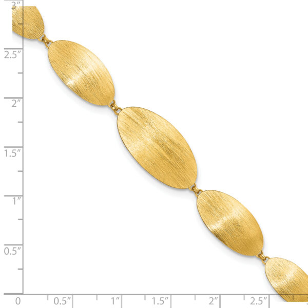 Sterling Silver Gold-plated Brushed w/ 1.25in ext. Bracelet - Image 2