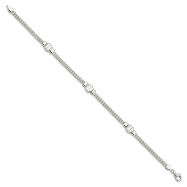 Sterling Silver Mesh Fancy Bracelet - Image 2
