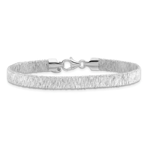 Sterling Silver Rhodium-plated Wire Wrapped w/ 1in ext. Bracelet - Image 3
