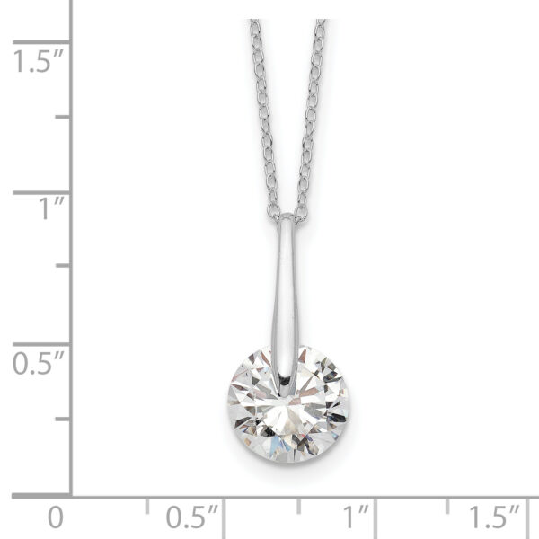 Sterling Silver Rhodium-plated Polished CZ Fancy 16in Plus 2in ext Necklace - Image 3