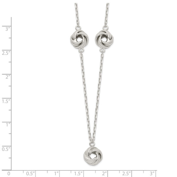 Sterling Silver Love Knot Necklace - Image 2
