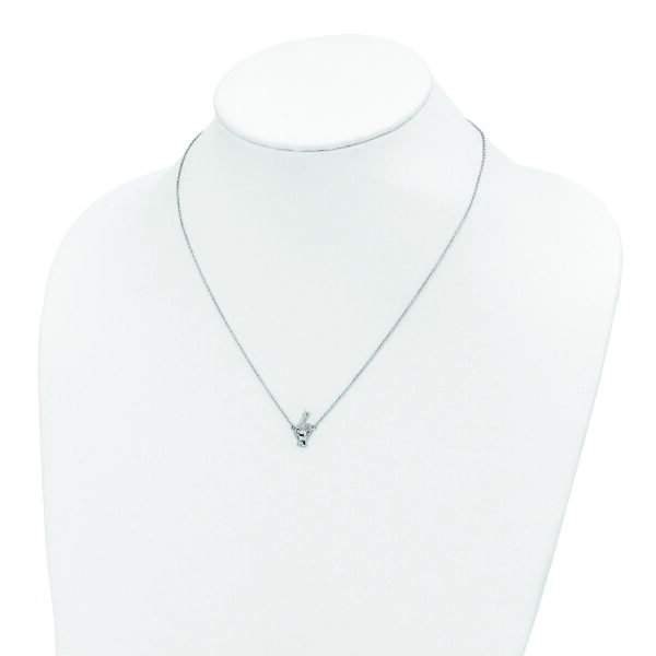 Sterling Silver Rhodium-plated Fingers Crossed Necklace - Image 3