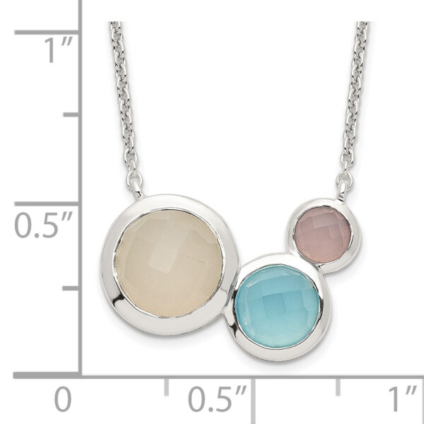 Sterling Silver Multi Color Chalcedony Necklace - Image 2