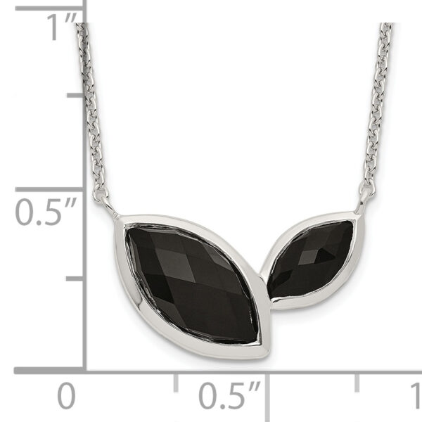 Sterling Silver Faceted Onyx Necklace - Image 3