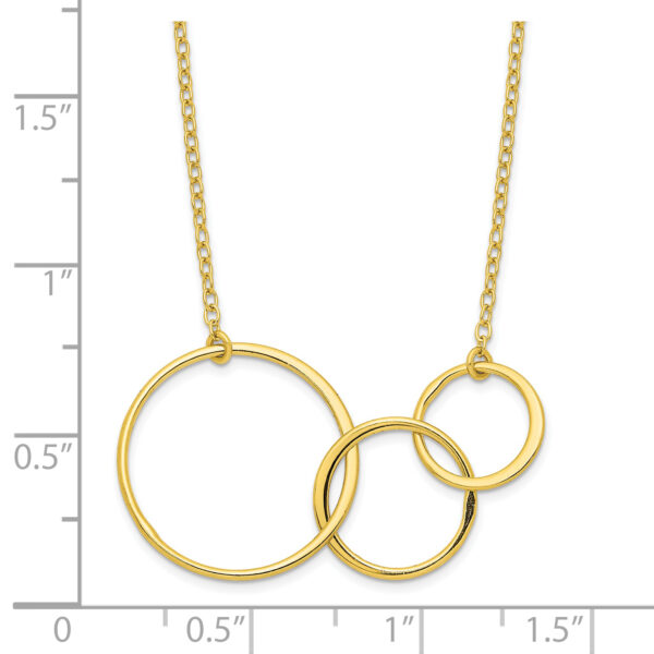 Sterling Silver Gold-tone 3 Intertwined Circles w/2 in ext. Necklace - Image 3