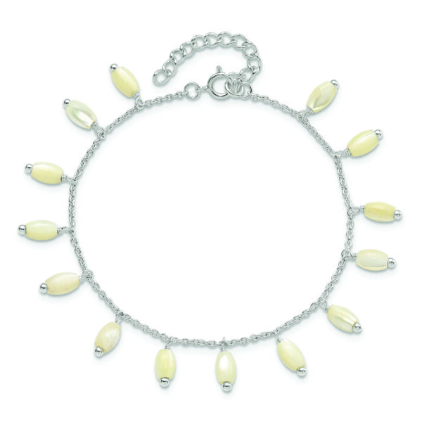 Sterling Silver Polished MOP w/1.25 in ext Bracelet - Image 3