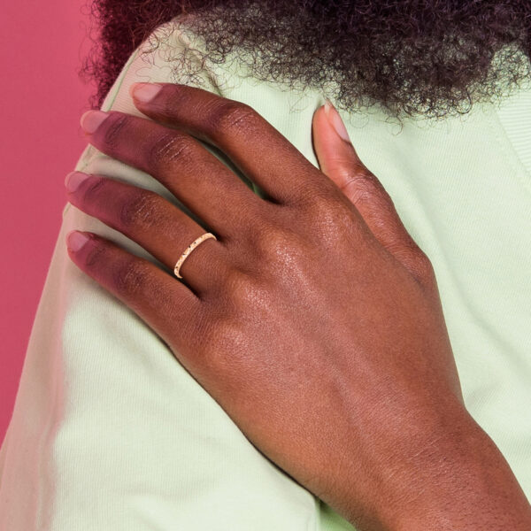 14K Rose Gold Diamond-cut Design Band Childs Ring - Image 3