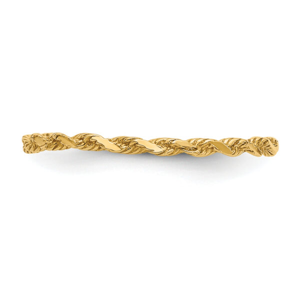 14K Diamond-cut Textured Rope Band Ring - Image 3