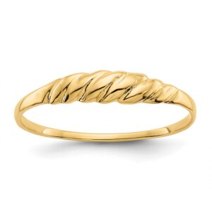 14K Ridged Dome Ring