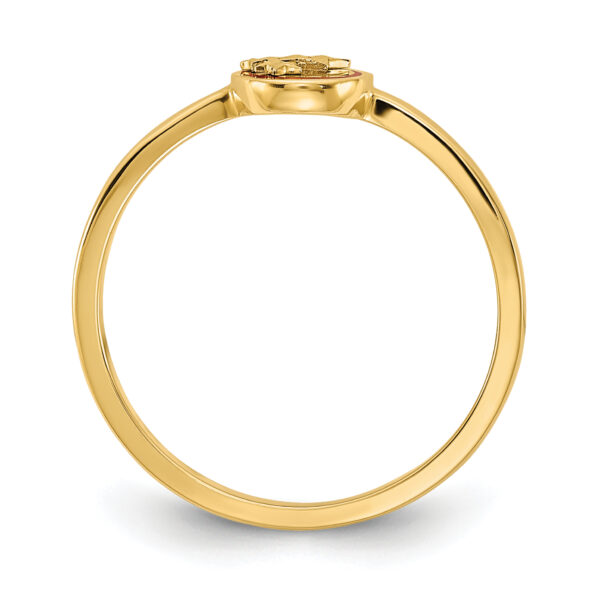 14K Enameled with Diamond-cut Stars Ring - Image 2