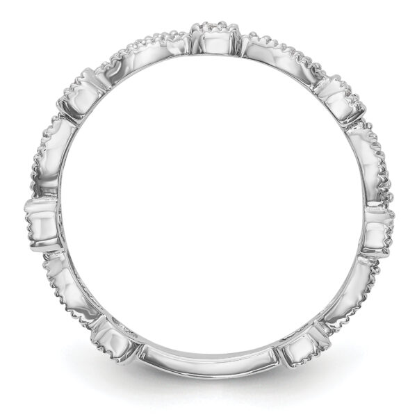 14K White Gold Diamond Band - Image 2