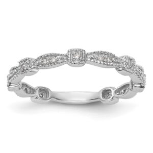 14K White Gold Diamond Band