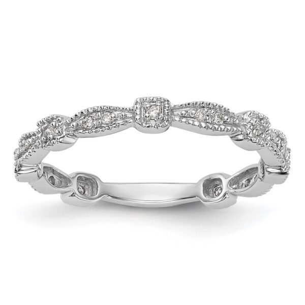 14K White Gold Diamond Band