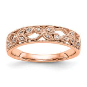 14K Rose Gold Diamond Band