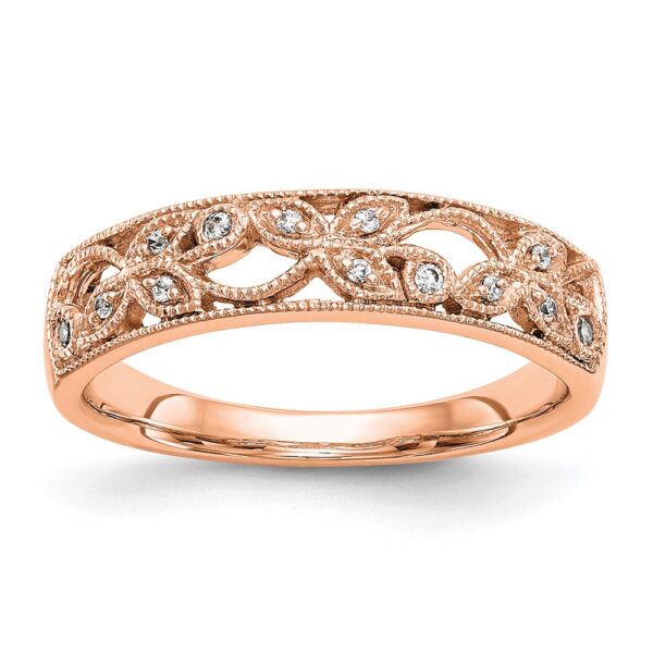 14K Rose Gold Diamond Band