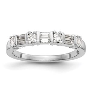 14K White Gold Diamond Band