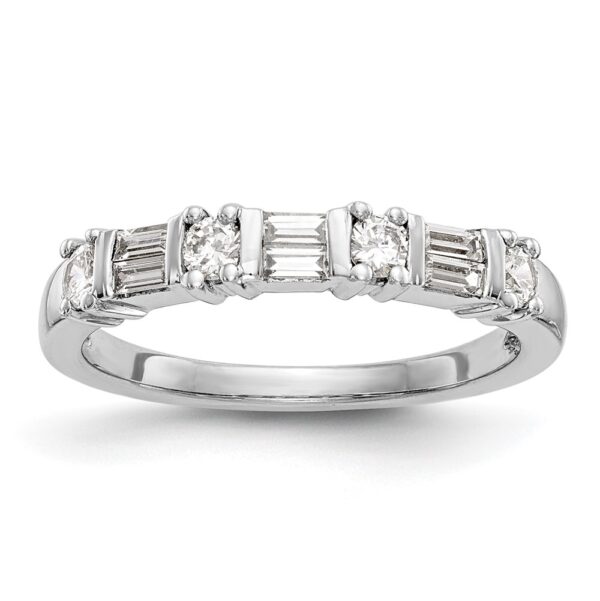 14K White Gold Diamond Band