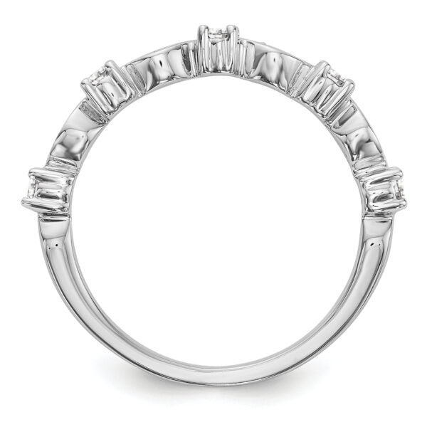 14K White Gold Diamond Band - Image 2