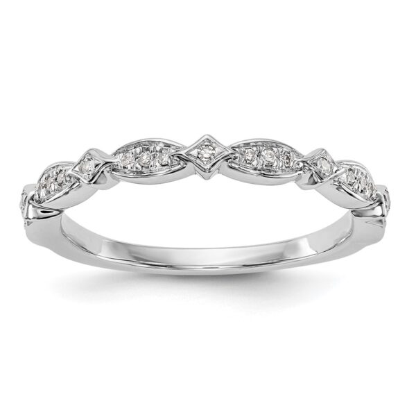 14K White Gold Diamond Band