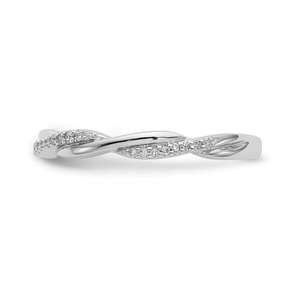 14K White Gold Diamond Band - Image 3