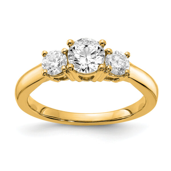 14K Gold Lab Grown Diamond VS/SI FGH 3-Stone Complete Engagement Rin