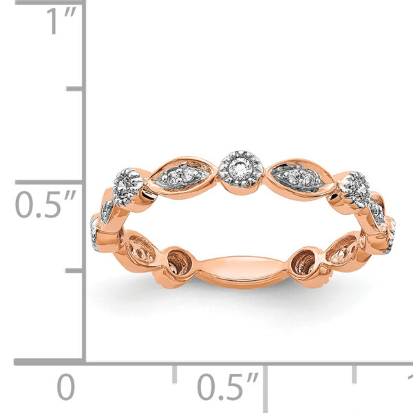 14k Rose Gold Diamond Fancy Band - Image 3