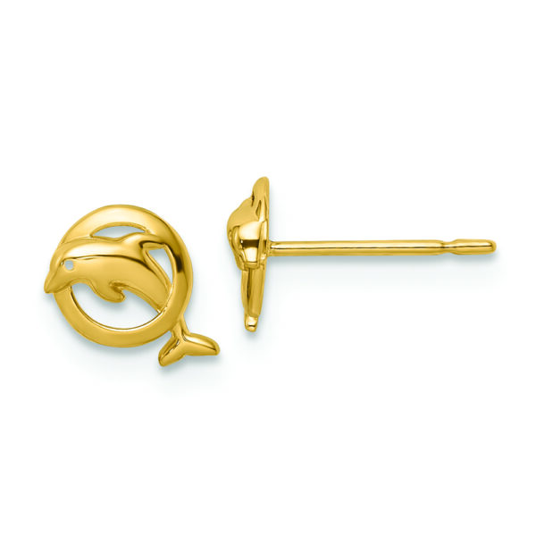 14k Madi K Dolphin Post Earrings