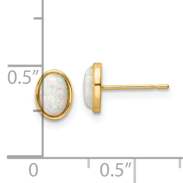 14k Madi K Created Opal Post Earrings - Image 2
