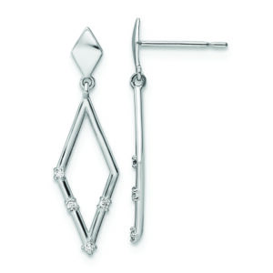 14k White Gold Madi K CZ Dangle Post Earrings