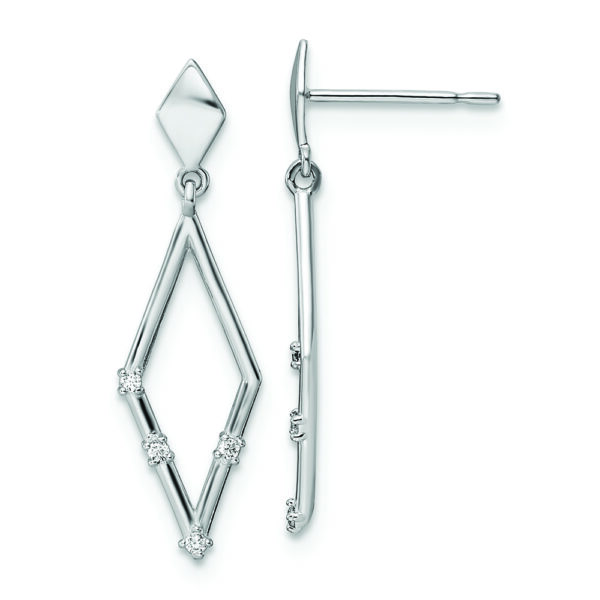 14k White Gold Madi K CZ Dangle Post Earrings