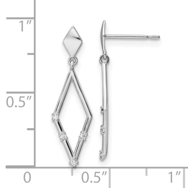 14k White Gold Madi K CZ Dangle Post Earrings - Image 3
