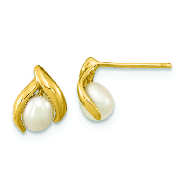 14K Madi K 4-5mm Rice White FWC Pearl Earrings