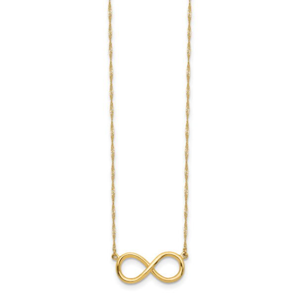 14K Polished Infinity Necklace - Image 2