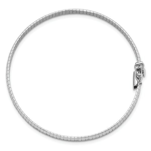 14K White Polished & Satin D/C Omega Bracelet - Image 2