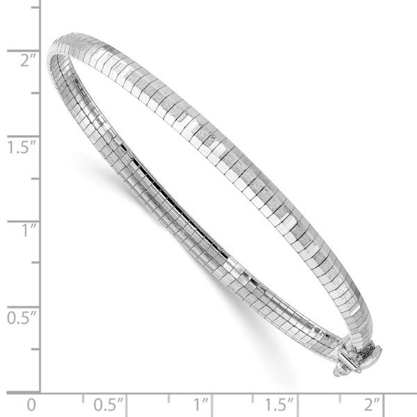 14K White Polished & Satin D/C Omega Bracelet - Image 3