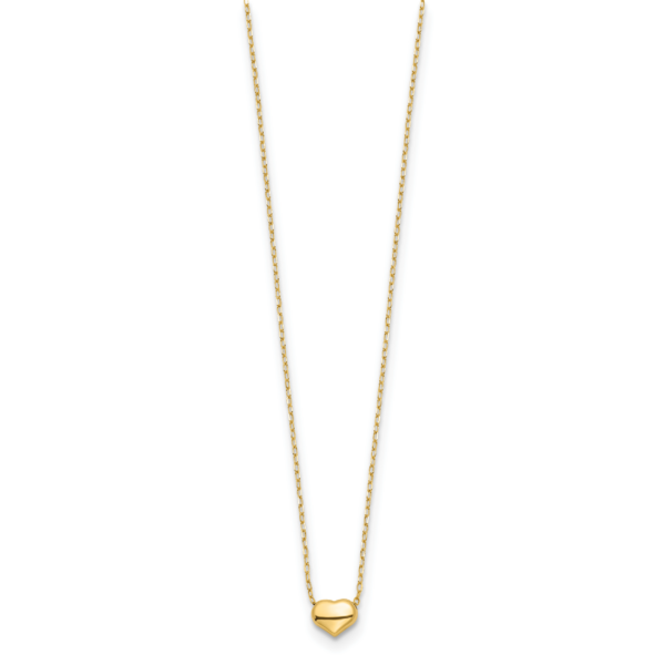 14k Polished Heart 16.5in Necklace - Image 2