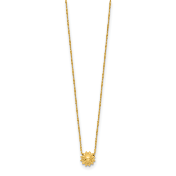 14k Polished Puffed Sun 16.5in Necklace - Image 2