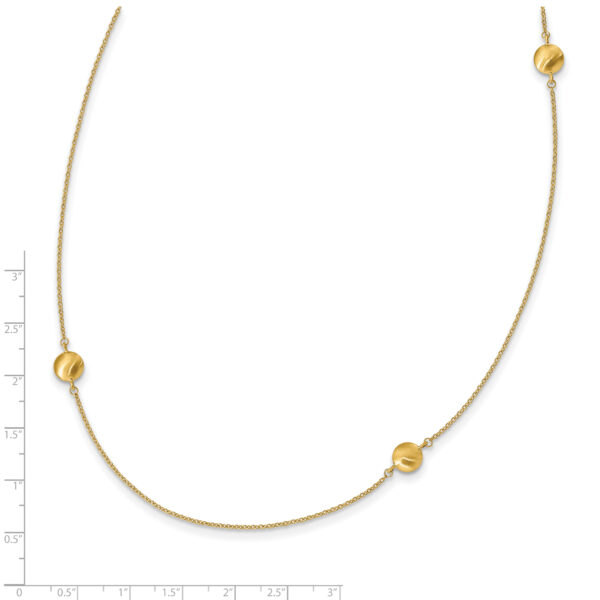 14K Brushed and Polished 8 Station Fancy 36in Necklace - Image 2