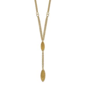 14k Fancy Y Diamond-cut Drop w/1in ext. Necklace