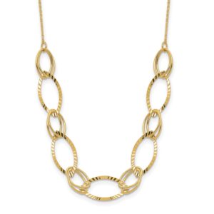 14K Polished D/C Oval Link Necklace