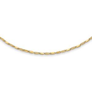 14K Polished and Textured Fancy Link 17in Necklace
